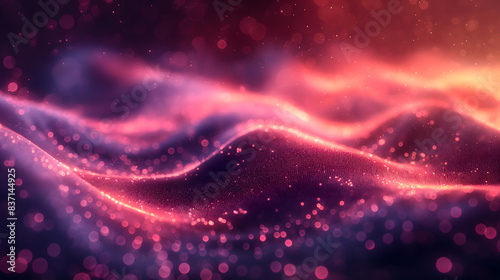 Abstract Particle Wave Background with Glowing Dots and Dynamic Flow