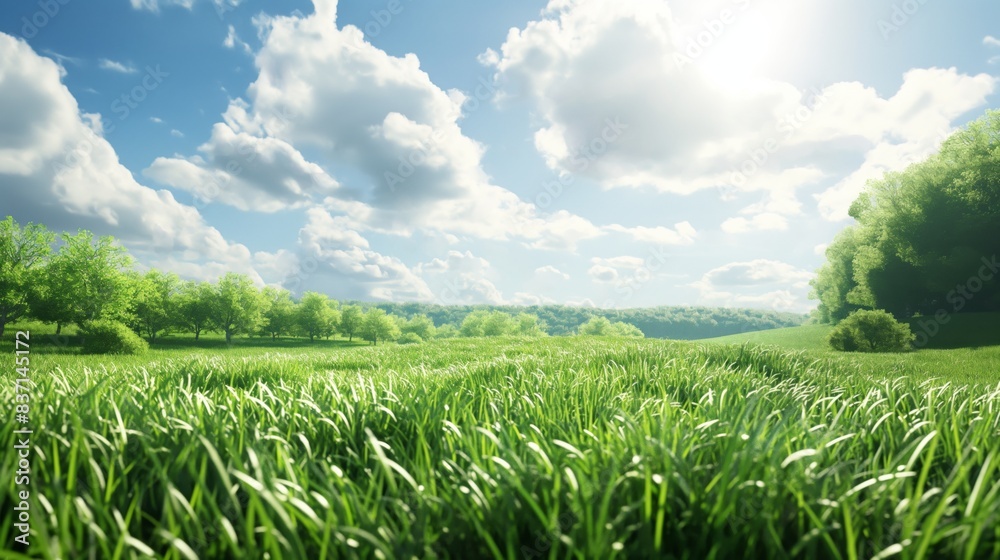 Close shot green landscape background