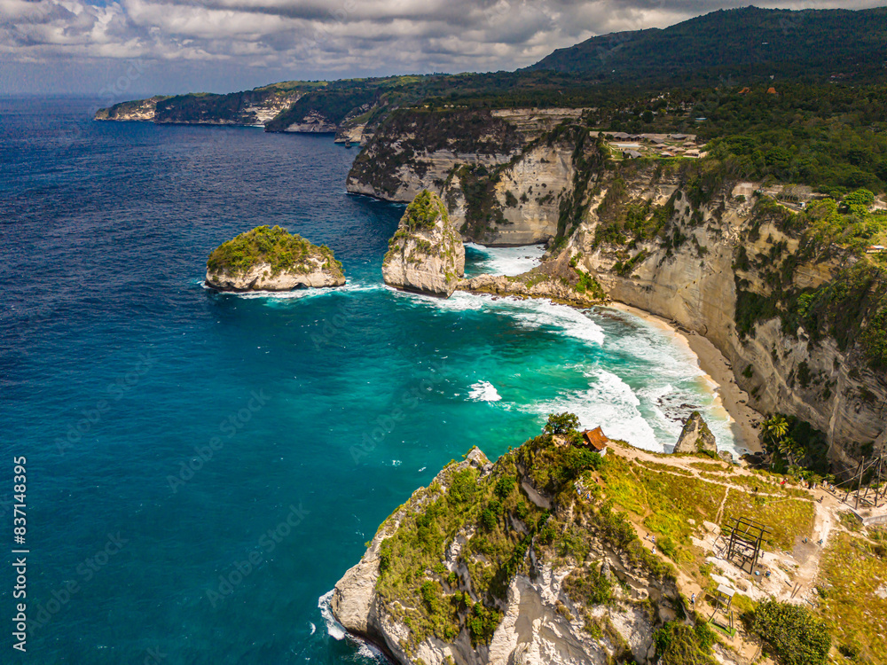 Airview of Diamond Beach on Nusa Penida Island, Indonesia