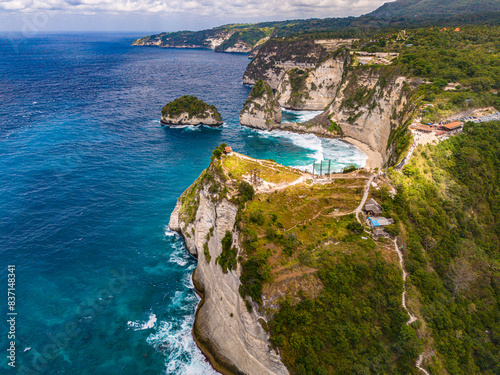 Airview of Diamond Beach on Nusa Penida Island, Indonesia