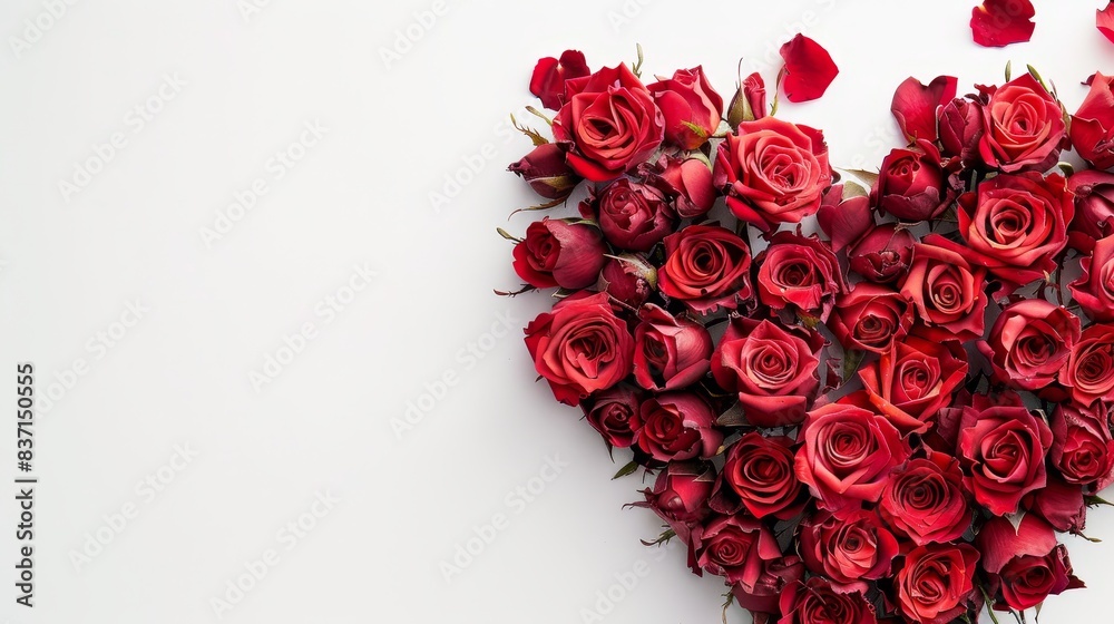 Heart of roses on white, ideal for weddings and romantic events. Heart of roses on white, ideal for weddings and romantic events.