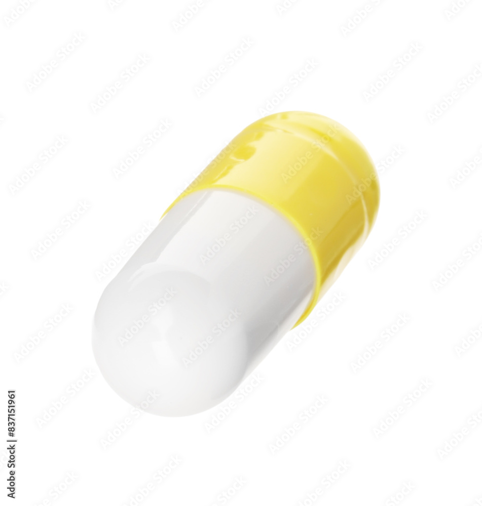 One antibiotic pill isolated on white. Medicinal treatment One antibiotic pill isolated on white. Medicinal treatment