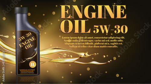 Bottle engine oil .Vector illustration