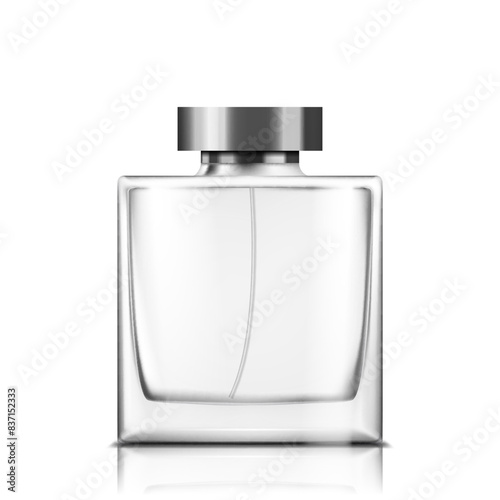 Perfume glass bottle on white background isolated vector illustration