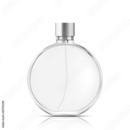 Perfume glass bottle on white background isolated vector illustration