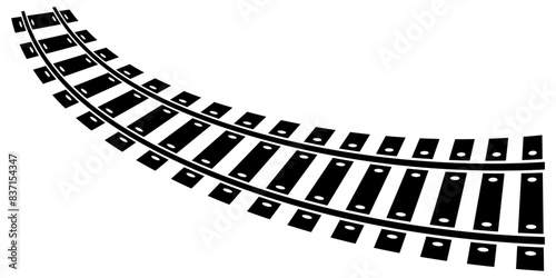 Black silhouette of a railroad on a white background