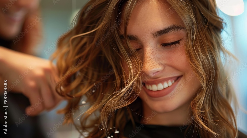 a stylist adding face-framing highlights to a client's hair a stylist adding face-framing highlights to a client's hair