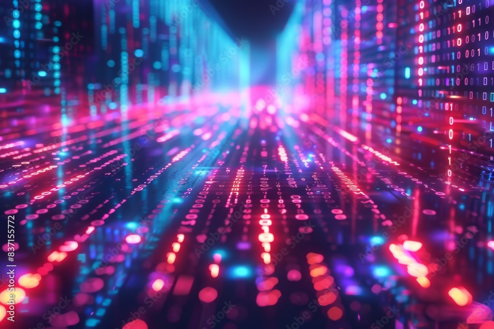 Digital Binary Technology Background created with Generative AI Digital Binary Technology Background created with Generative AI