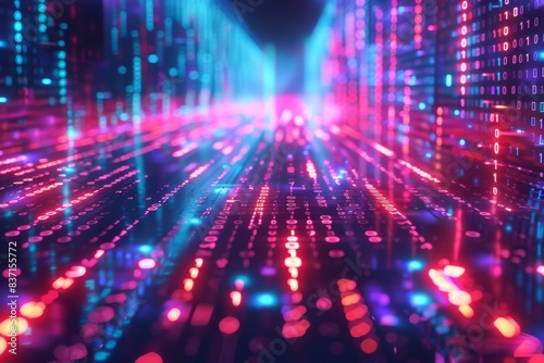 Wallpaper Mural Digital Binary Technology Background created with Generative AI Torontodigital.ca