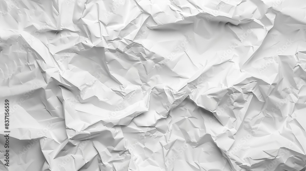 Fototapeta premium crumpled white paper texture background rough wrinkled surface
