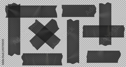 Adhesive tape set isolated on transparent background