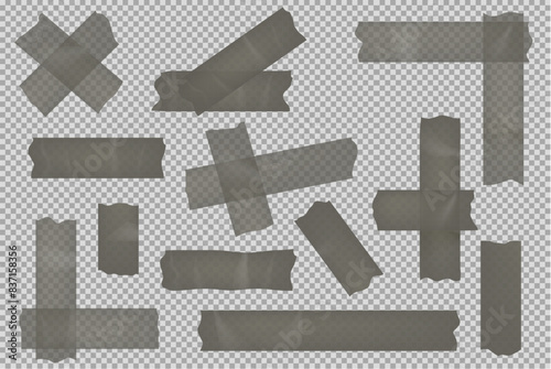 Adhesive tape set isolated on transparent background
