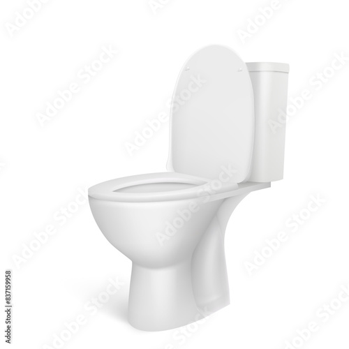 Toilet bowl isolated on a white background. Vector illustration