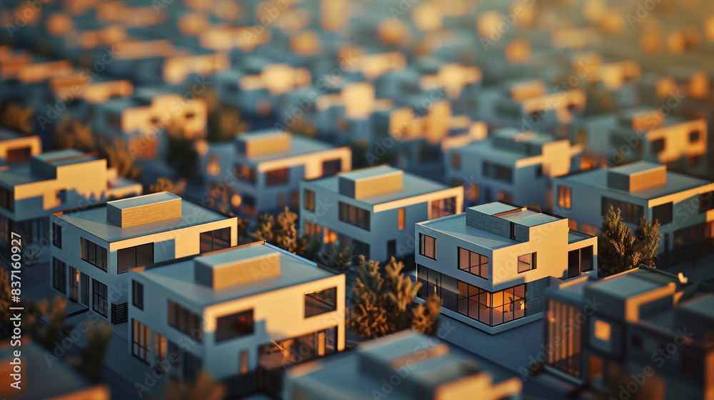 Fototapeta premium Urbanization increases the demand for new housing.