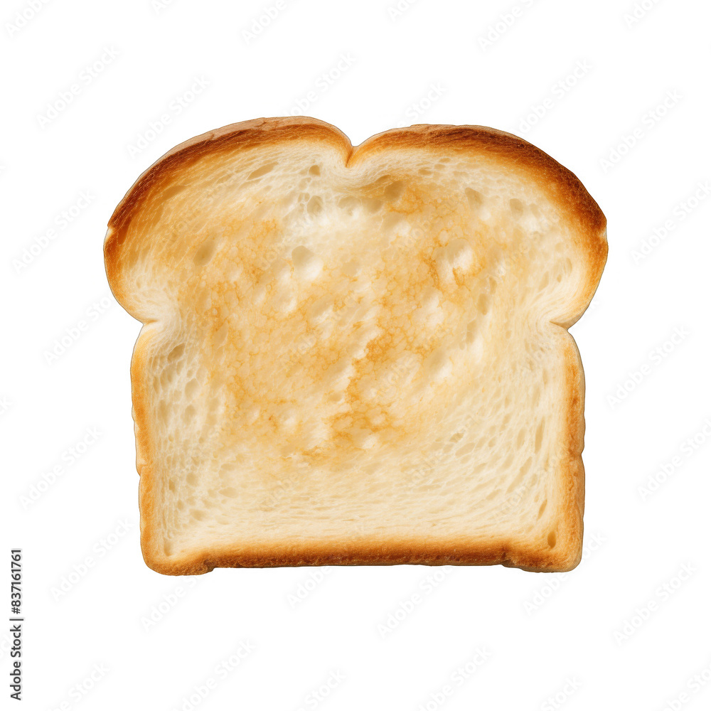 A front view of a slice of golden-brown toasted bread, highlighting its crisp texture and inviting appearanceisolated on transparent background cutout png A front view of a slice of golden-brown toasted bread, highlighting its crisp texture and inviting appearanceisolated on transparent background cutout png
