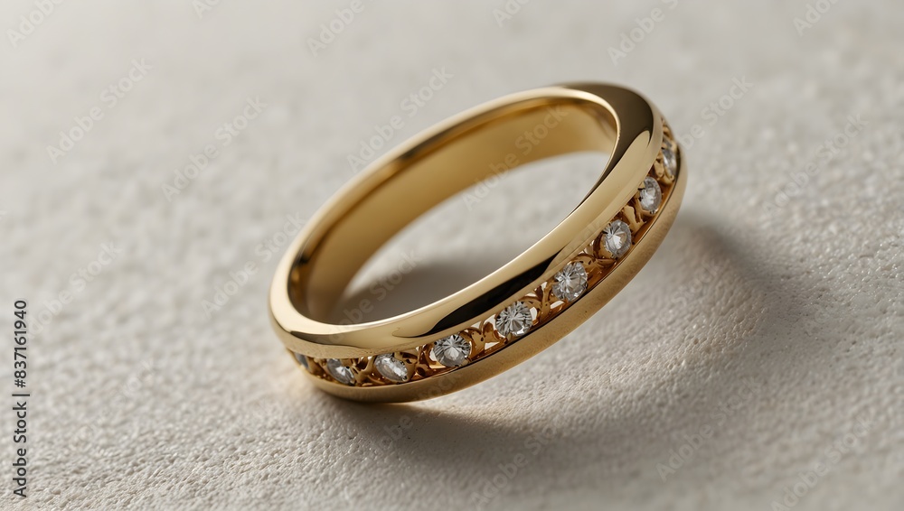 The elegance of a gold band against a clean white background ai_generated The elegance of a gold band against a clean white background ai_generated