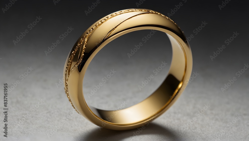 The elegance of a gold band against a clean white background ai_generated The elegance of a gold band against a clean white background ai_generated