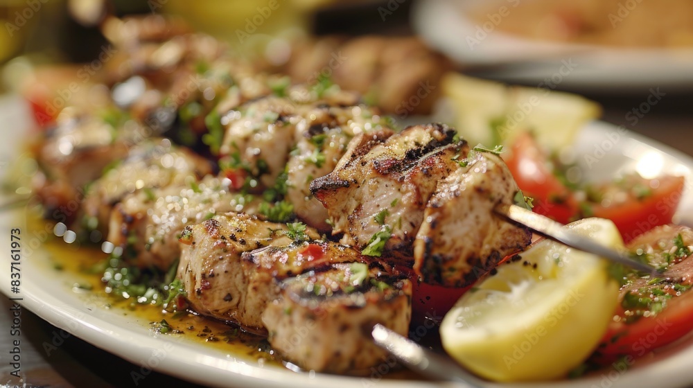 A delicious ready-to-eat dish, Souvlaki A delicious ready-to-eat dish, Souvlaki