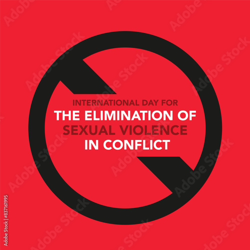 19 June is International day for the elimination of sexual violence in conflict background template. Holiday concept. use to background, banner, placard, card, and poster design template. 