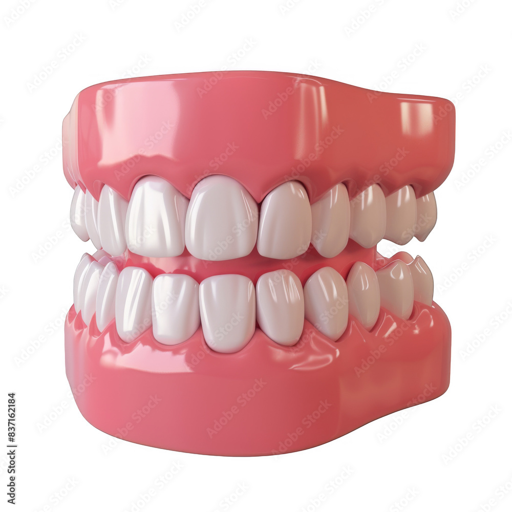 The 3D cartoon close-up of dentures highlights the details and shapes, emphasizing the importance of oral health and cosmetic dentistry isolated on transparent background cutout png The 3D cartoon close-up of dentures highlights the details and shapes, emphasizing the importance of oral health and cosmetic dentistry isolated on transparent background cutout png