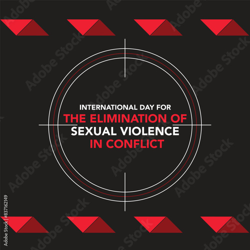 19 June is International day for the elimination of sexual violence in conflict background template. Holiday concept. use to background, banner, placard, card, and poster design template. 