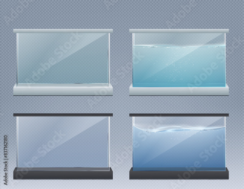 Aquarium, a realistic aquarium. Vector illustration of aquarium.