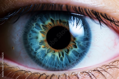 super close up of dilated pupil
