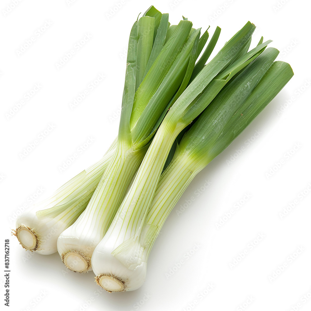 Leeks on Isolate white background. Leeks on Isolate white background.