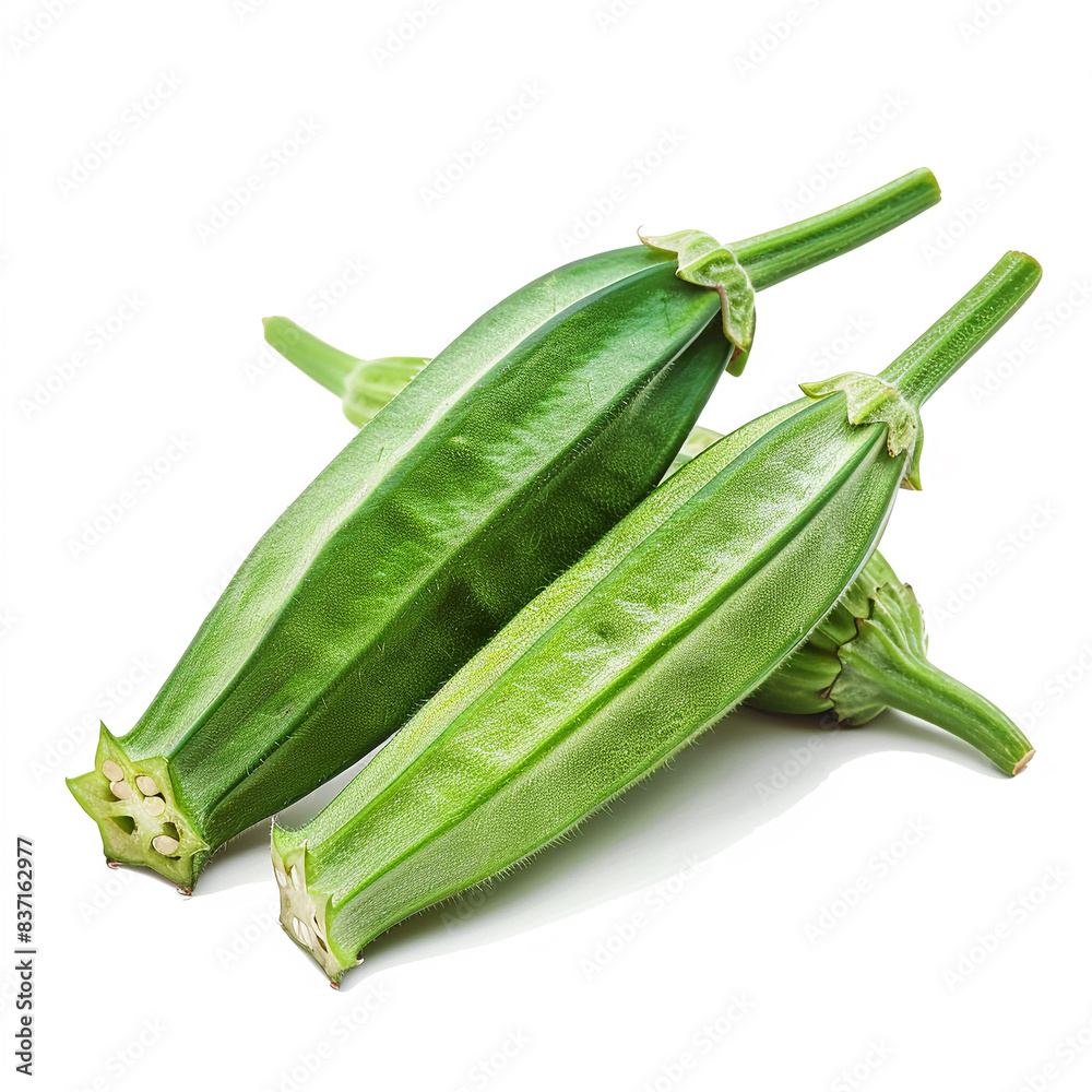 Okra on Isolate white background. Okra on Isolate white background.