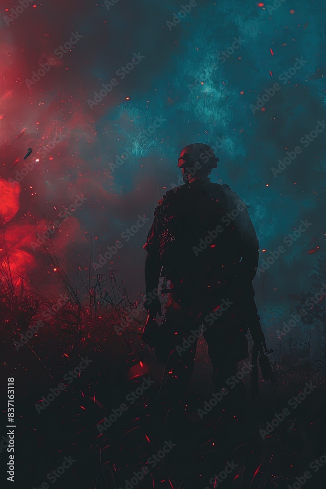 War. Soldiers. Background. Warriors against a backdrop of destruction. War. Soldiers. Background. Warriors against a backdrop of destruction.
