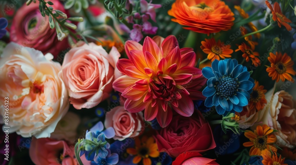 Vibrant Bouquet of Flowers for Decoration Generative AI Vibrant Bouquet of Flowers for Decoration Generative AI