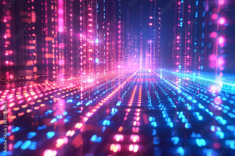 Digital Binary Technology Background created with Generative AI Digital Binary Technology Background created with Generative AI