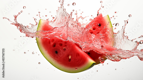 Watermelon Slices in Splash photo