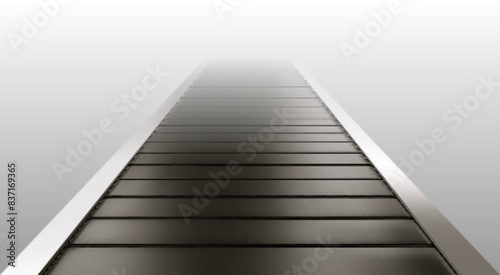 Empty conveyor belt isolated on white background
