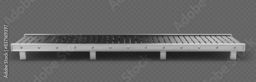 Empty conveyor belt isolated on transparent background.