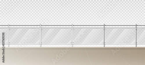 Empty modern balcony or terrace isolated on transparent background