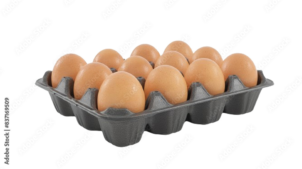 Eggs in an egg holder tray isolated on transparent background, png Eggs in an egg holder tray isolated on transparent background, png