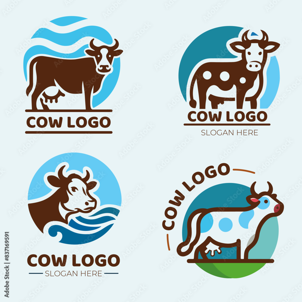 Obraz premium Cow Logo Mark Vector
