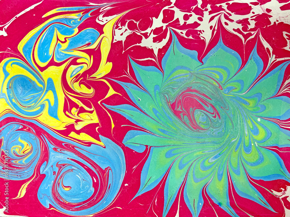 Fototapeta premium The original painting. Acrylic painting. Floral, abstract print. Packaging design. Background design. 