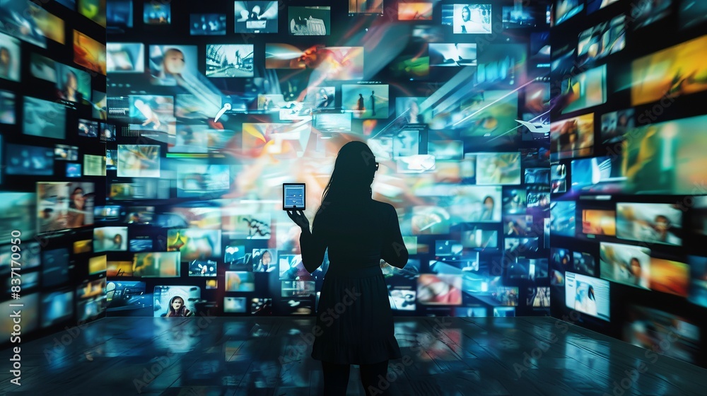 Multimedia presentation on interactive screens in a state-of-the-art digital communication space. Multimedia presentation on interactive screens in a state-of-the-art digital communication space.