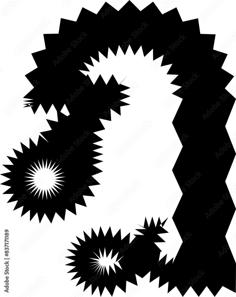 Zig Zag Thai font vector shape Zig Zag Thai font vector shape