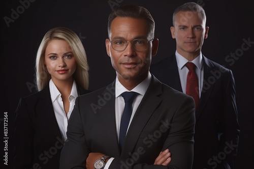 portrait of three business people, studio shot