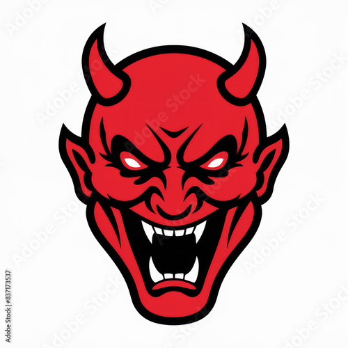 Striking and Bold Logo Featuring a Menacing Red Devil Face