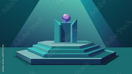 Mysterious Futuristic Monument with Glowing Sphere at Night