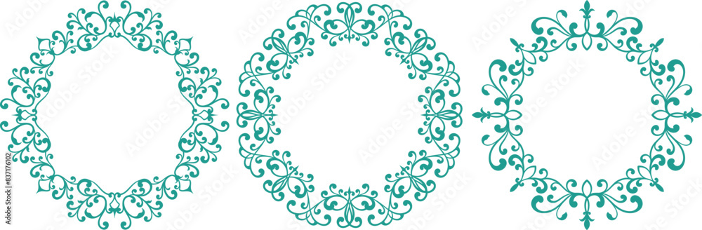 set of decorative cirlce frame vector illustration set of decorative cirlce frame vector illustration