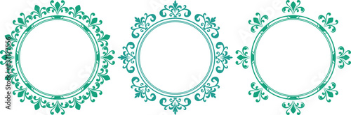 set of decorative cirlce frame vector illustration