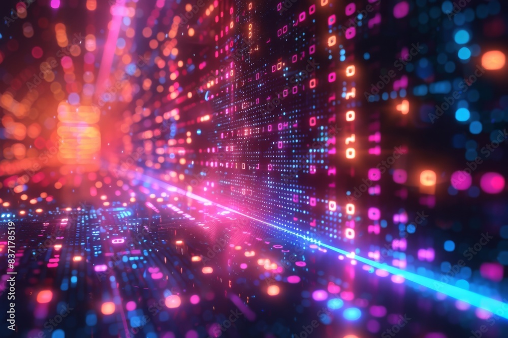 Digital Binary Technology Background created with Generative AI Digital Binary Technology Background created with Generative AI