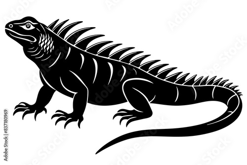 iguana silhouette vector illustration
