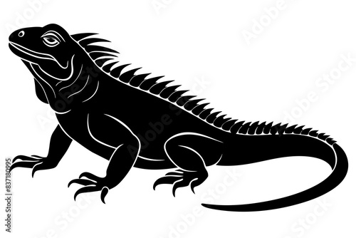 iguana silhouette vector illustration
