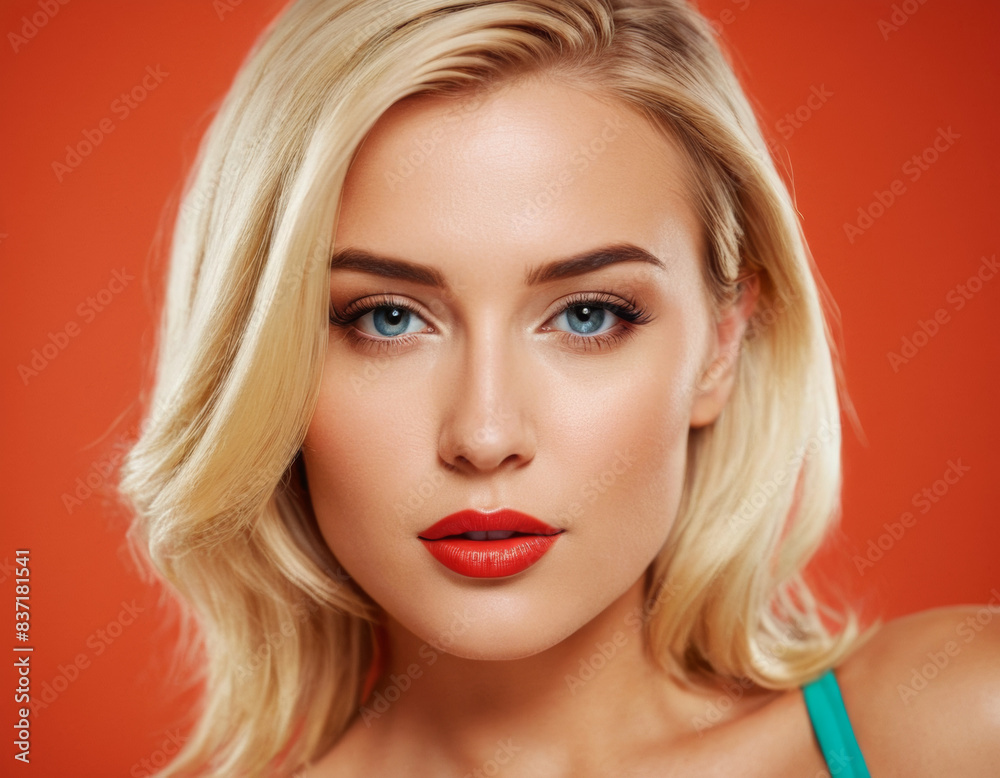 Pop art portrait of sexy blonde woman Pop art portrait of sexy blonde woman